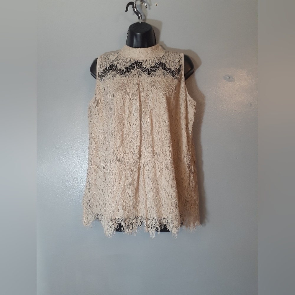 Luna Rae Beige Sleeveless Top